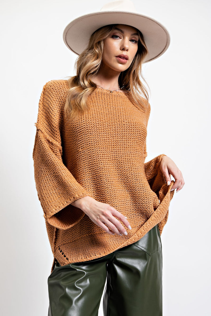 Kacey Wide Sleeve Sweater - Caramel
