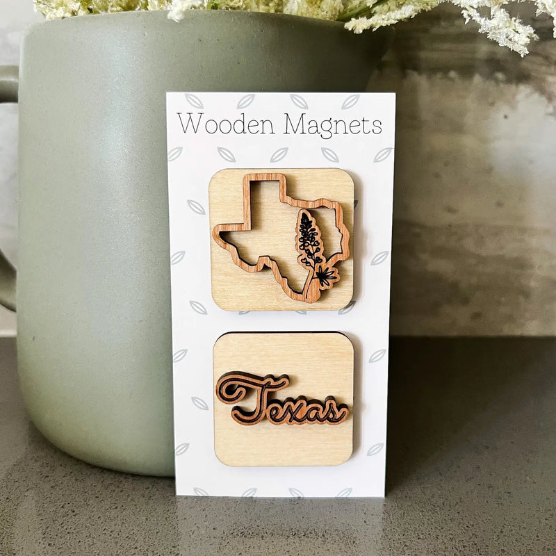 Texas Wooden Magnet