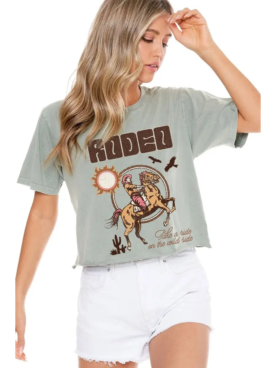 Puff Rodeo Graffic Crop Tshirt