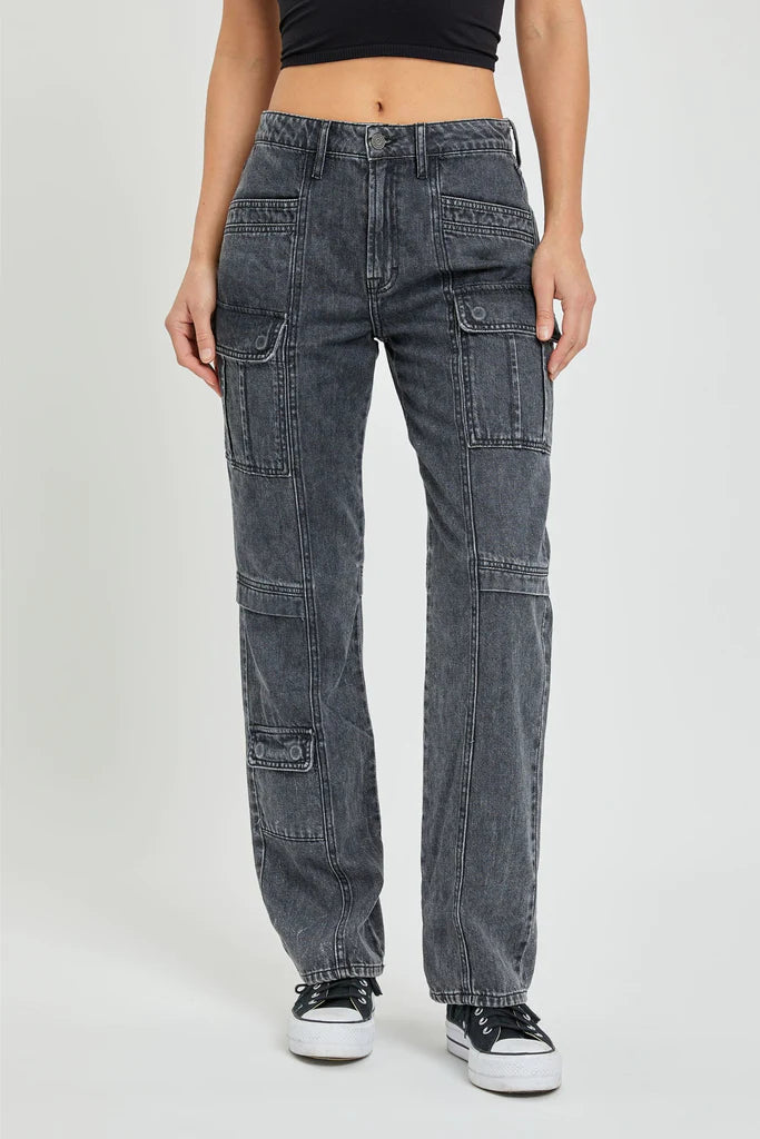 Tracey Charcoal Cargo Jeans