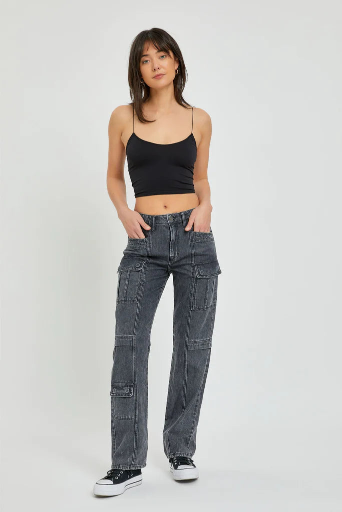 Tracey Charcoal Cargo Jeans