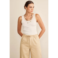 Ribbed Sweater Tank in Cream