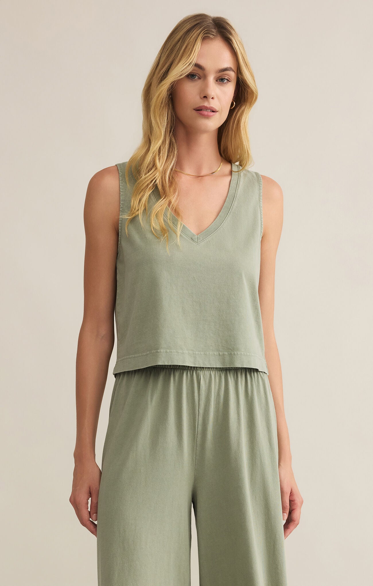 Sloan V Neck Top-avocado