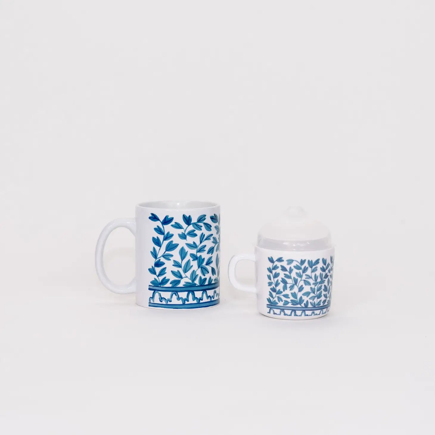 Blue and White Mama and Me Cup Set