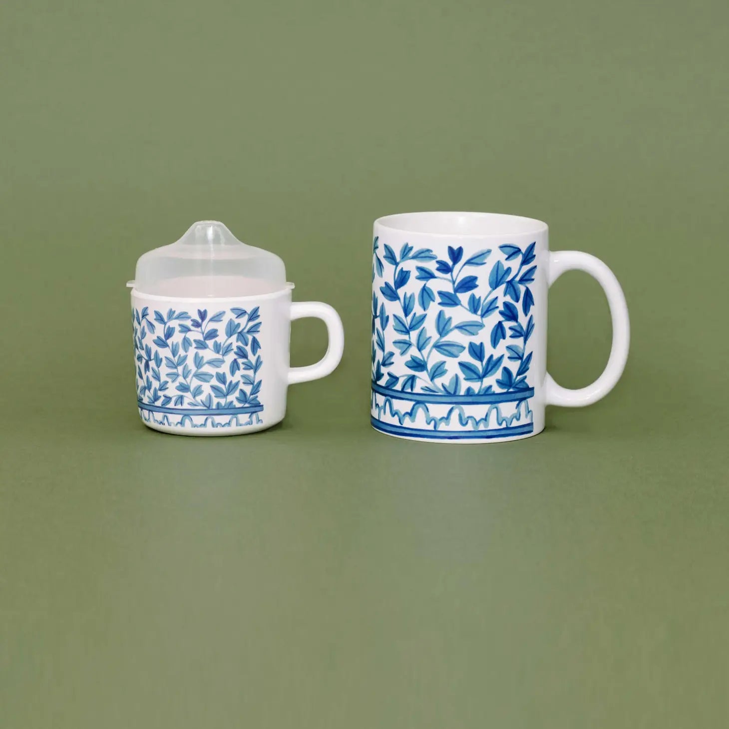 Blue and White Mama and Me Cup Set
