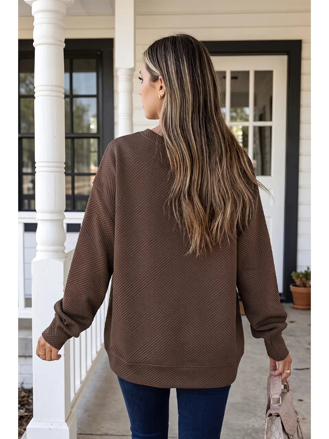 Avery Textured Sweatshirt with Pockets