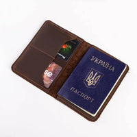 Walnut Leather Passport Holder