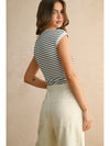 Striped Cap Sleeve Bodysuit