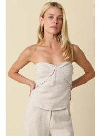 Reba Linen Strapless Top