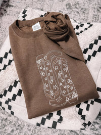 Embroidered Cowboy Boots sweatshirt