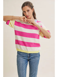 Mavery Bright Stripe Top - oct