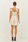Textured Cream Bow Dress