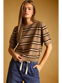 Bailey Stripe Short Sleeve Knit Top