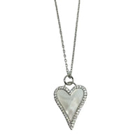 Silver White Shell Heart Necklace