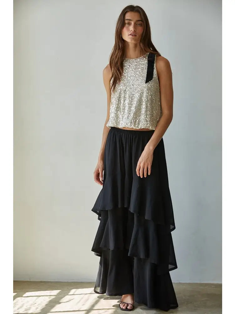 Cassidy Black Tiered Skirt