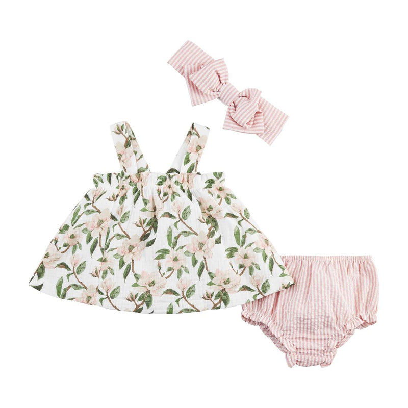 Magnolia Pinafore and Headband Set