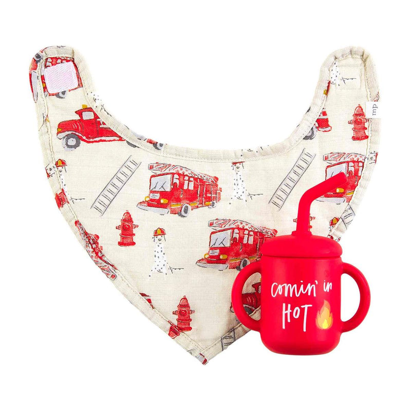 Firetruck Cup and Bib set