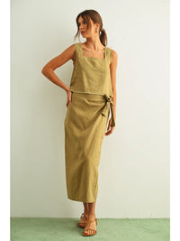 Square Neck Raw Hem top