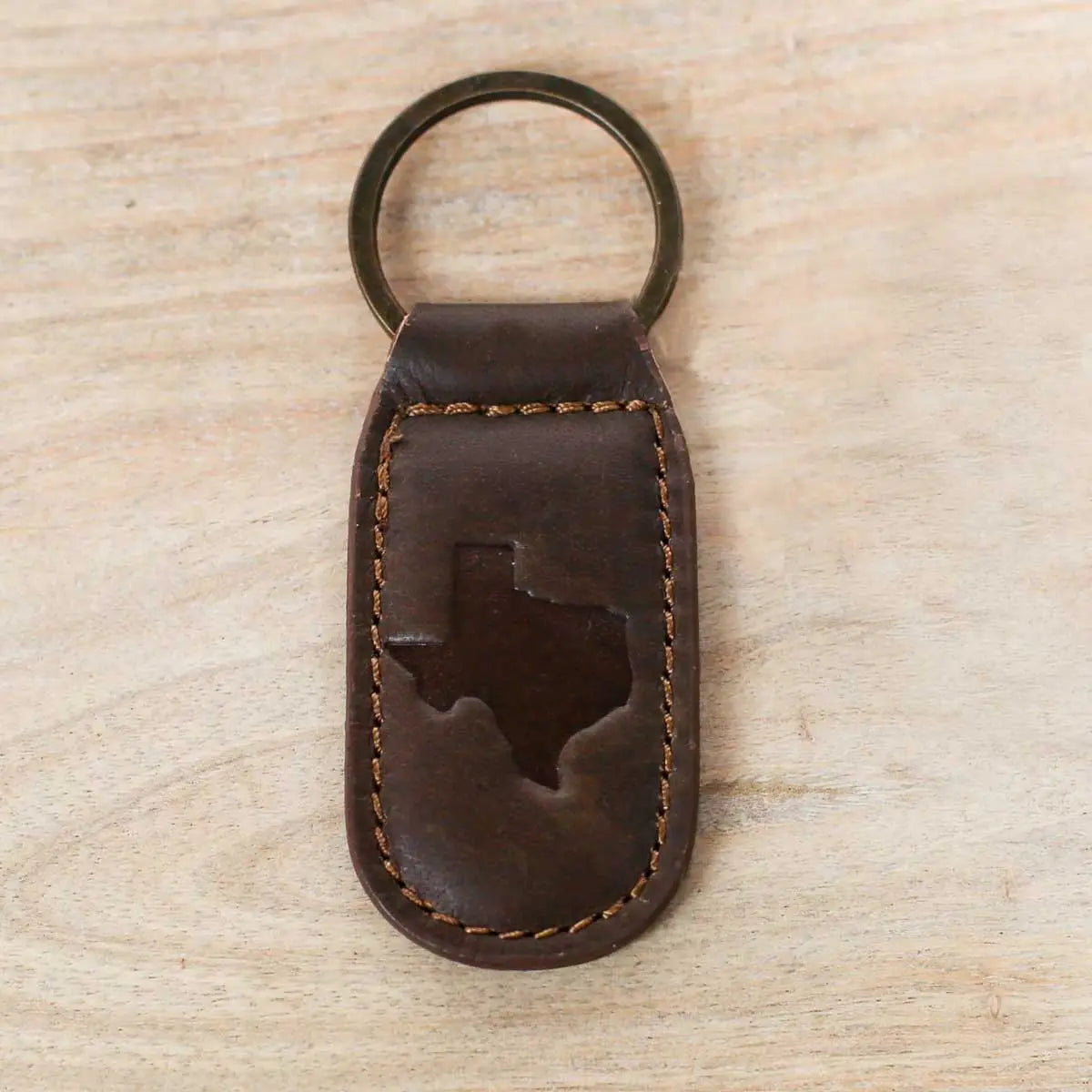 Texas Leather Keychain