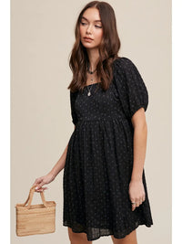 Textured Polka Dot Dress