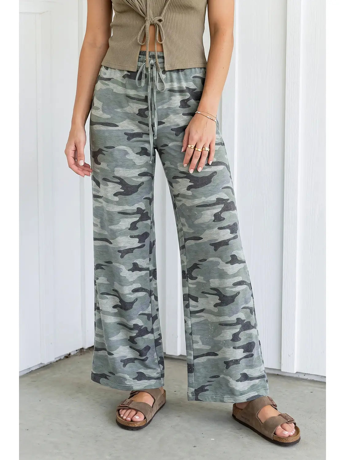 Las Camo Wide Leg Pants