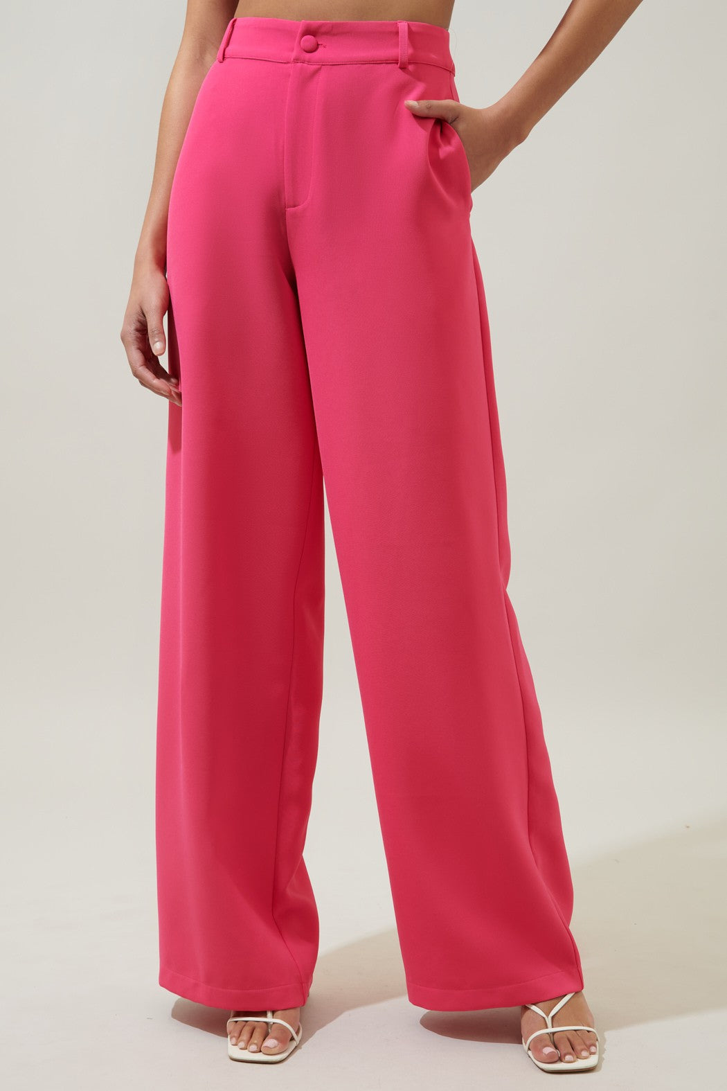 Pink Wide Leg Trousers