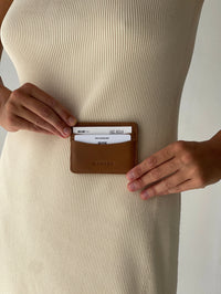 Leather Card Holder- Tan
