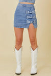 Denim Bow Mini Skirt