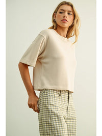Bridgette Cream Crop Tshirt