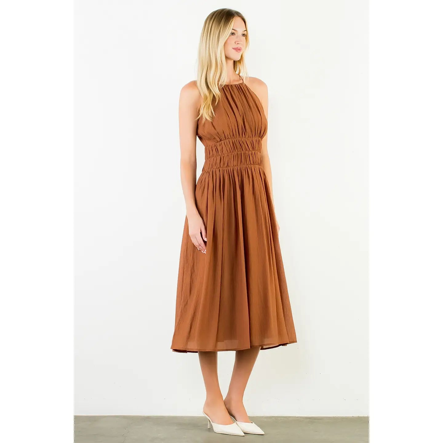 Lola Brown Sleeveless Dressn- august