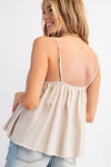Crochet Trimmed Spagetti String Top