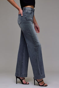 Hidden - Flare Pintuck Jean