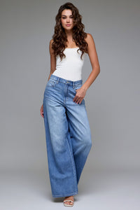Hidden- Medium Wash Wide Leg Jean