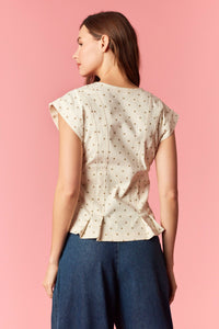 Polka Dot twill top