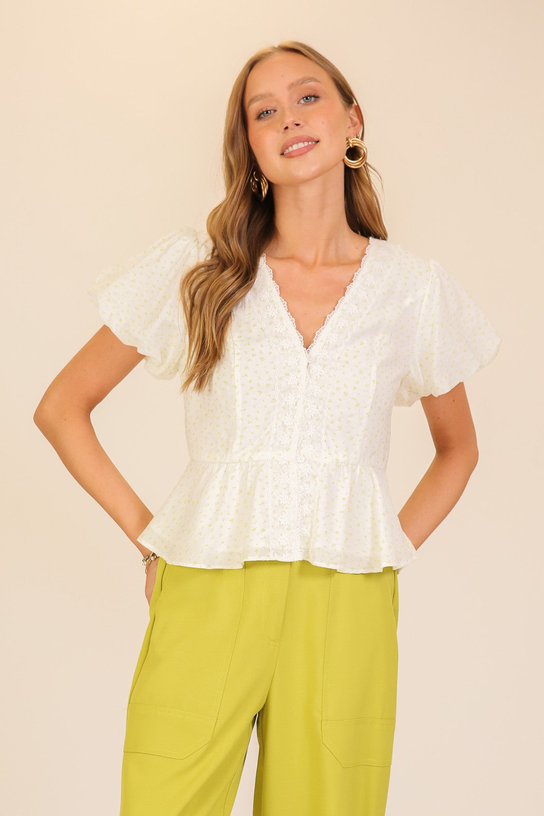 Daphne White Detail Top