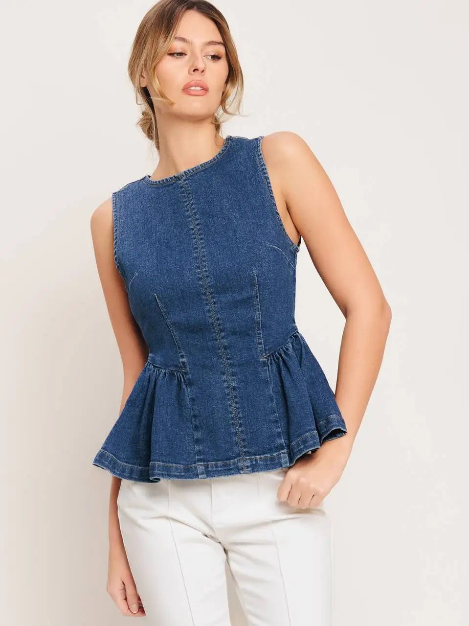 Mindy Denim Top