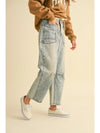 Drawstring Barrel Pants, denim