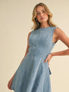 Open Back Denim Dress
