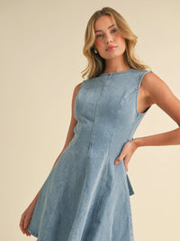 Open Back Denim Dress