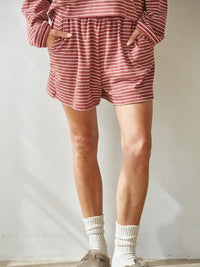Sarah Knit Striped Straight Leg Shorts