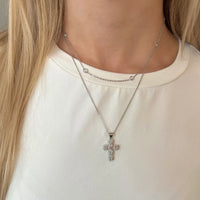 Nikki Smith necklace- Silver diamond cross