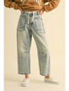 Drawstring Barrel Pants, denim