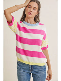 Mavery Bright Stripe Top - oct