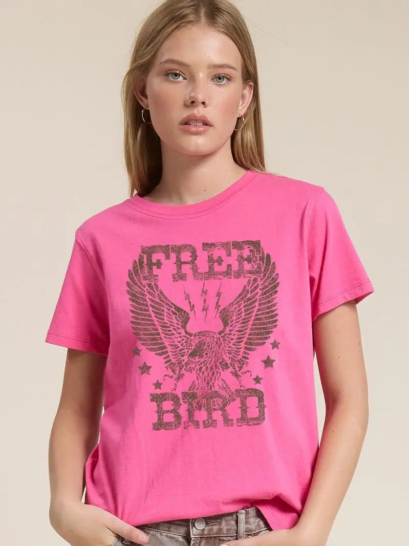 Freebird Vintage Crop Tshirt/pink