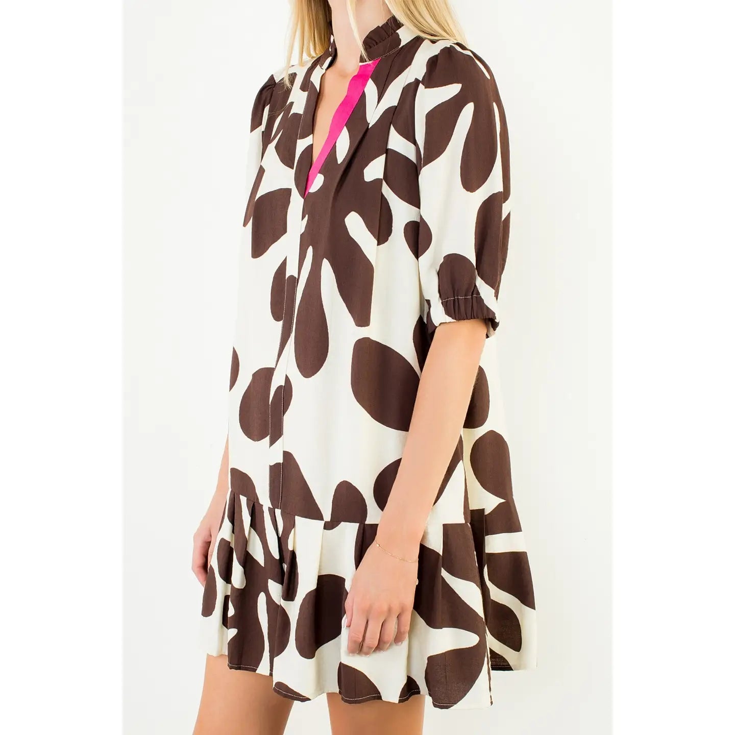 Braely Brown Geometric Dress - august