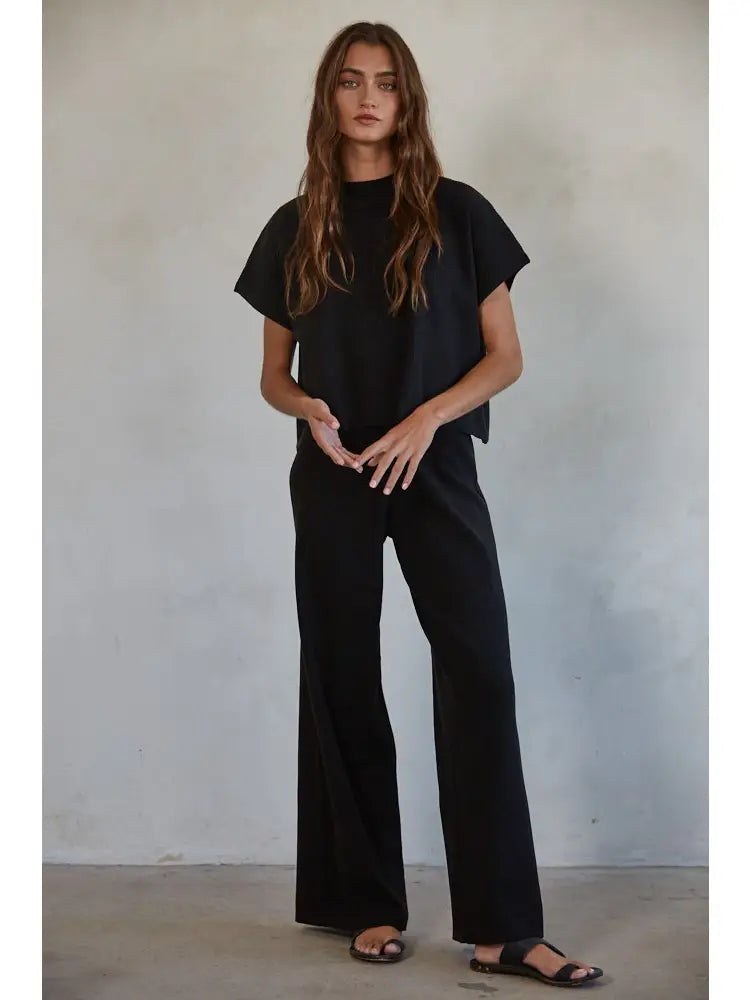 Carine Black Loose Pant