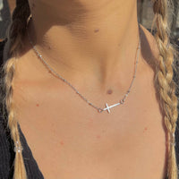 Nikki Smith- Silver Heavenly Cross Choker