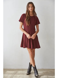 Kori Wine Flare Dress