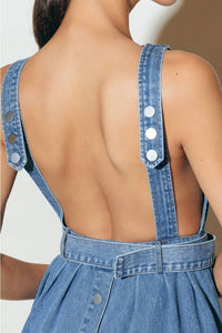 Washed Denim Midi Dress
