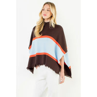 Colorblock Poncho Sweater - august